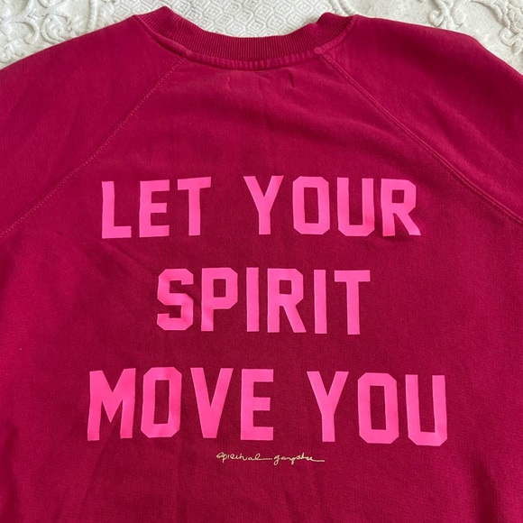 Spiritual Gangster x Peleton Berry Red Let Your Spirit Move You Sweatshirt - Picture 11 of 14